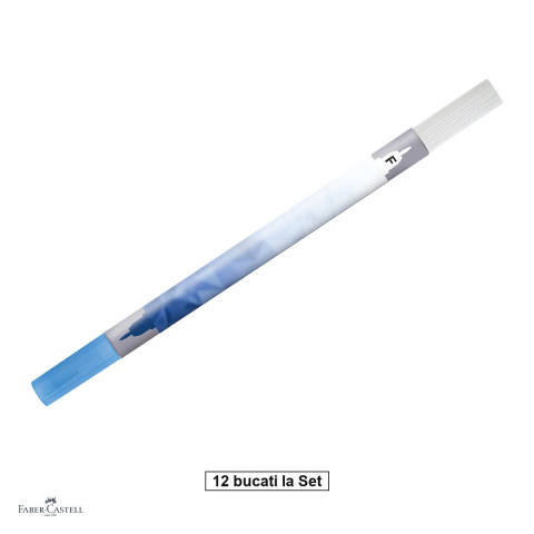 Pic corector - Set 12 corectoare de cerneala Faber-Castell Scribolino, varf subtire F, sterge cerneala albastru regal, cu varf fin de rescriere