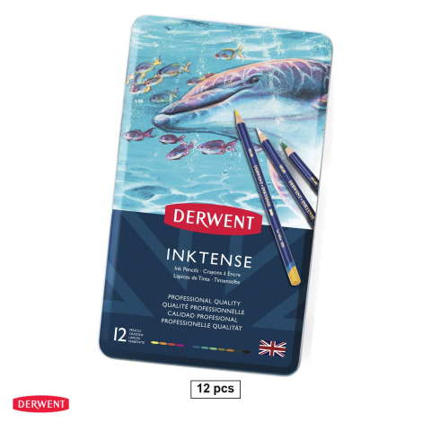 Handmade Creativ si Hobby - Set 12 creioane acuarela Derwent Inktense, 12 culori