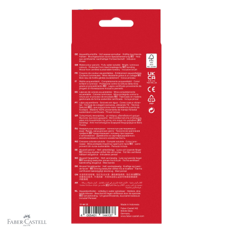 Set 12 creioane colorate acuarela Faber-Castell cu pensula, solubile in apa, pentru copii si scolari [3]