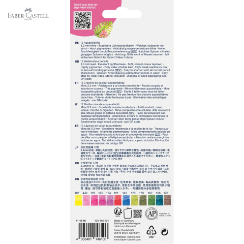 Set 12 creioane colorate acuarela Faber-Castell Goldfaber Tropical Collection pentru tehnici mixte [4]