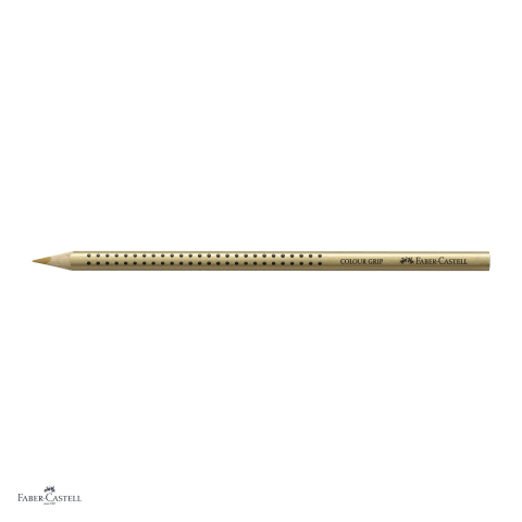 Set 12 creioane colorate aurii Faber-Castell Grip, forma triunghiulara ergonomica, pentru copii [3]