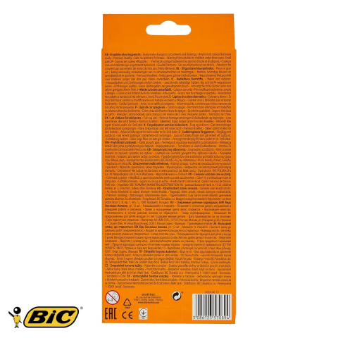 Set 12 creioane colorate Bic Evolution Illusion, cu guma de sters, mina ultra-rezistenta, pentru scoala si desen artistic [3]