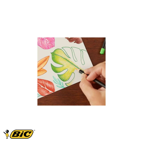 Set 12 creioane colorate Bic Intensity Premium, corp triunghiular ergonomic, pentru adulti si copii [3]