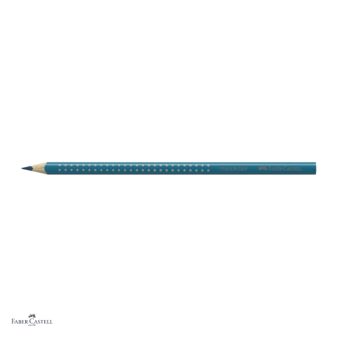 Set 12 creioane colorate Faber-Castell Grip 2001, culoare turcoaz cobalt, forma triunghiulara ergonomica, pentru copii [3]