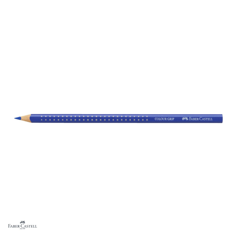 Set 12 creioane colorate Faber-Castell Grip albastru ultramarin, forma triunghiulara ergonomica, pentru copii [3]