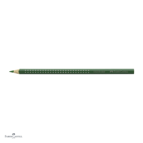 Set 12 creioane colorate Faber-Castell Grip, culoare verde oliv, forma triunghiulara ergonomica, pentru copii [3]