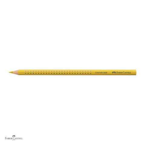 Set 12 creioane colorate Faber-Castell Grip, galben cadmium inchis, forma triunghiulara ergonomica, pentru copii [3]