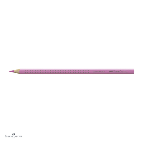 Set 12 creioane colorate Faber-Castell Grip magenta deschis, forma triunghiulara ergonomica, pentru copii [3]