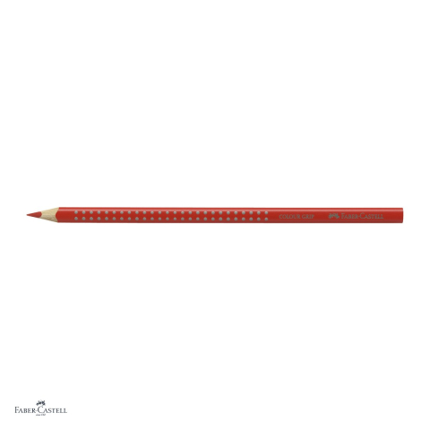 Set 12 creioane colorate Faber-Castell Grip, rosu intens, forma triunghiulara ergonomica, pentru copii [3]