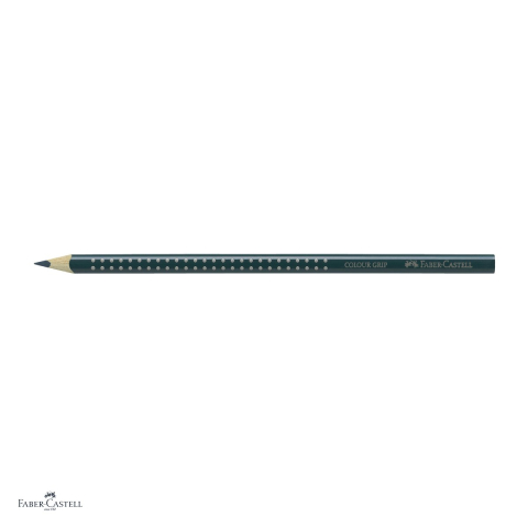 Set 12 creioane colorate Faber-Castell Grip, verde cobalt inchis, forma triunghiulara ergonomica, pentru copii [3]