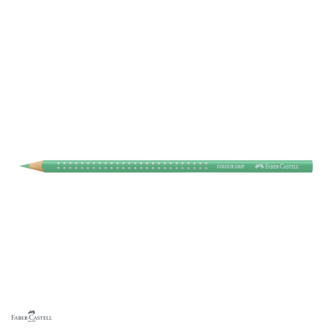 Set 12 creioane colorate Faber-Castell Grip, verde phtalo deschis, forma triunghiulara ergonomica, pentru copii [3]