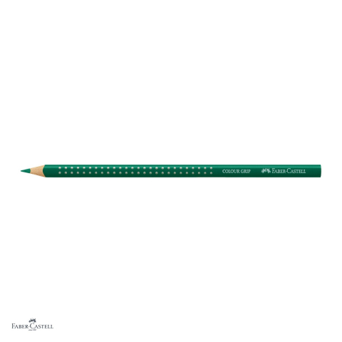 Set 12 creioane colorate Faber-Castell Grip, verde phtalo, forma triunghiulara ergonomica, pentru copii [3]