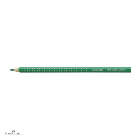 Set 12 creioane colorate Faber-Castell Grip, verde smarald, forma triunghiulara ergonomica, pentru copii [3]
