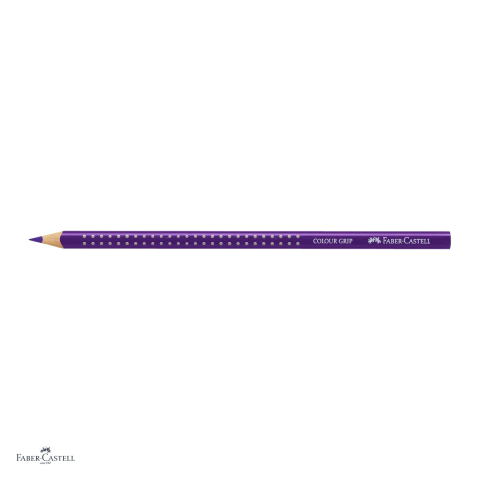 Set 12 creioane colorate Faber-Castell Grip violet purpuriu, forma triunghiulara ergonomica, pentru copii [3]