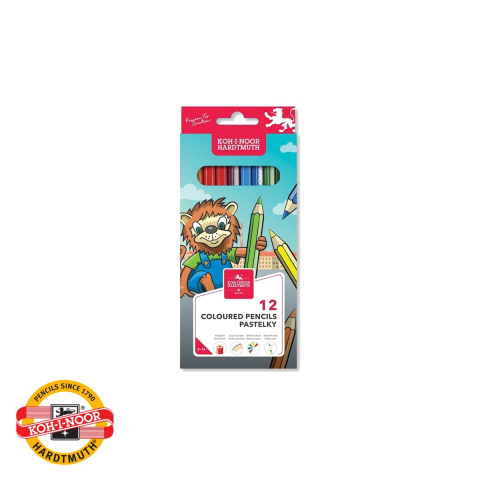 Birotica papetarie - Set 12 creioane colorate Koh-I-Noor, mina 2.8mm, forma hexagonala, pentru desen si colorat