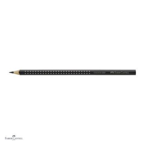 Set 12 creioane colorate negre Faber-Castell Grip, forma triunghiulara ergonomica, pentru copii [3]