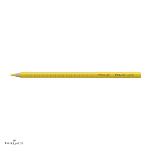 Set 12 creioane colorate triunghiulare Faber-Castell Grip, galben cadmium, ergonomic, pentru copii [3]