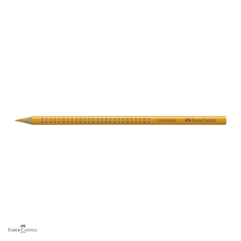 Set 12 creioane colorate triunghiulare Faber-Castell Grip, galben cadmium inchis, ergonomic, pentru copii [3]