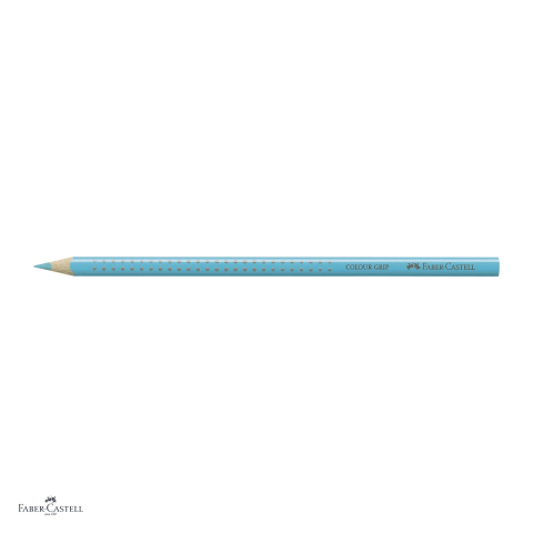 Set 12 creioane colorate triunghiulare Faber-Castell Grip, turcoaz cobalt deschis, ergonomic, pentru copii [3]