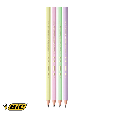 Set 12 creioane grafit Bic Eco Evolution Pastel, duritate HB, fara lemn, din material reciclat [3]