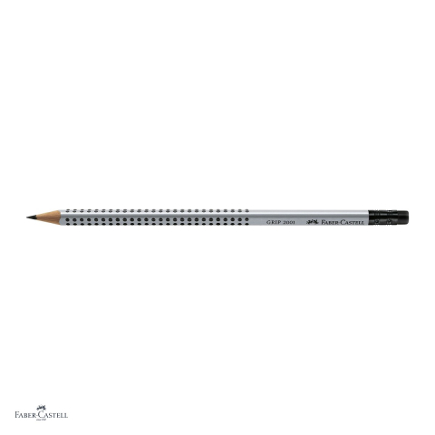 Set 12 creioane grafit cu guma Faber-Castell Grip 2001, mina B, forma triunghiulara ergonomica [3]
