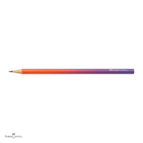 Set 12 creioane grafit Faber-Castell Flow, duritate B, forma triunghiulara ergonomica, violet-portocaliu [3]