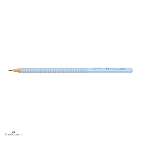 Set 12 creioane grafit Faber-Castell Grip 2001, duritate B, forma triunghiulara ergonomica, zona Grip antiderapanta, mina rezistenta la rupere (lipire SV), lac pe baza de apa, sky blue [3]