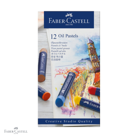 Creioane pastel uleioase - Set 12 creioane ulei pastel Faber-Castell, culori permanente de inalta calitate, pentru tehnici artistice