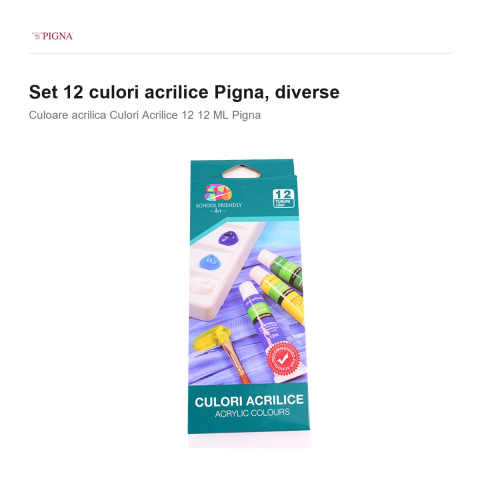 Set 12 culori acrilice Pigna, 12 ml [1]