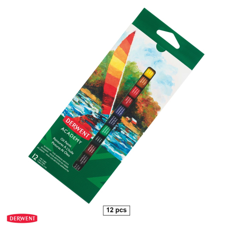 Birotica papetarie - Set 12 culori de ulei Derwent Academy, 12 ml