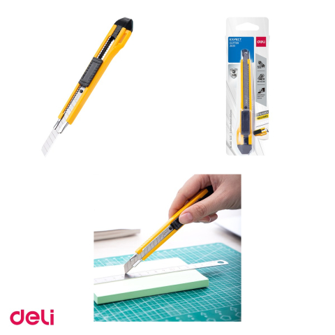 Set 12 cuttere mici Deli, sina metalica si lama din inox, pentru taieturi precise la birou si acasa [3]
