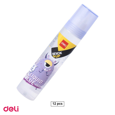 Bricolaj - Set 12 flacoane lipici lichid Deli cu aplicator din plastic, 30 ml