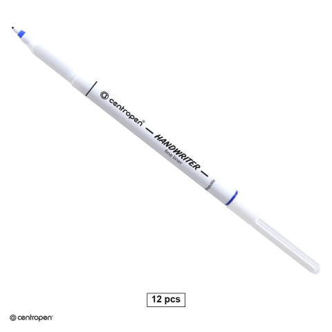Birotica papetarie - Set 12 linere Centropen 2551 M, varf 0.5 mm, zona de prindere triunghiulara, albastre