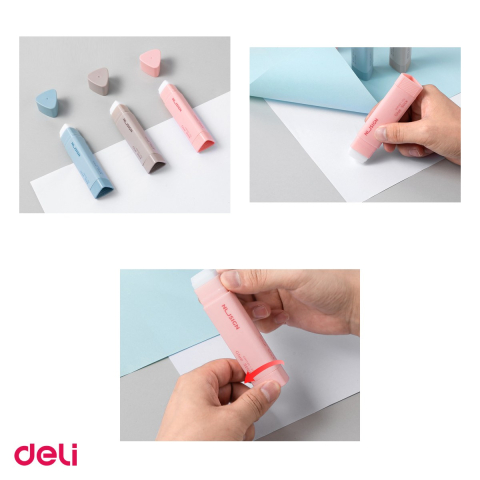 Set 12 lipiciuri stick triunghiulare Deli Nusign 21g, uscare rapida, lavabil, pentru birou si scoala [3]