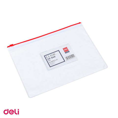 Set 12 mape Deli A5 Protectie Zip, din pvc, 1 compartiment, transparent [4]