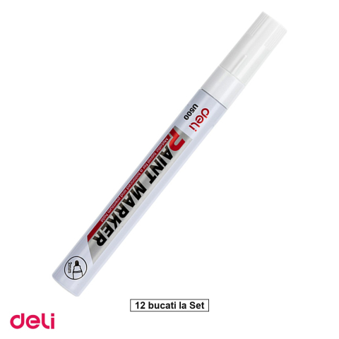 Instrumente de scris - Set 12 markere de 2 mm, Deli, vopsea, scris ALB
