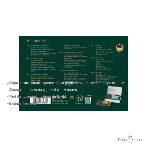 Set 12 markere Faber-Castell Pitt Artist Pen Cities London, varf pensula flexibil, cerneala rezistenta la apa [1]
