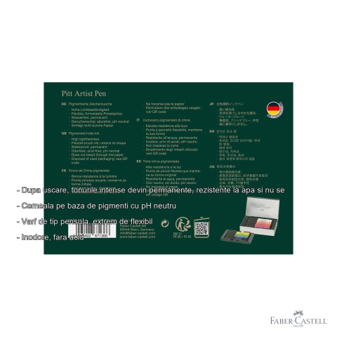 Set 12 markere Faber-Castell Pitt Artist Pen Cities Paris, varf pensula flexibil, cerneala rezistenta la apa [1]