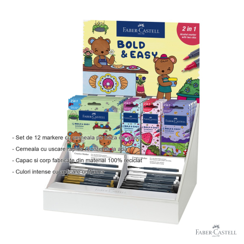 Set 12 markere sketch cu 2 capete Faber-Castell Goldfaber Bold and Easy II, cerneala alcool, pentru desen si schite [1]