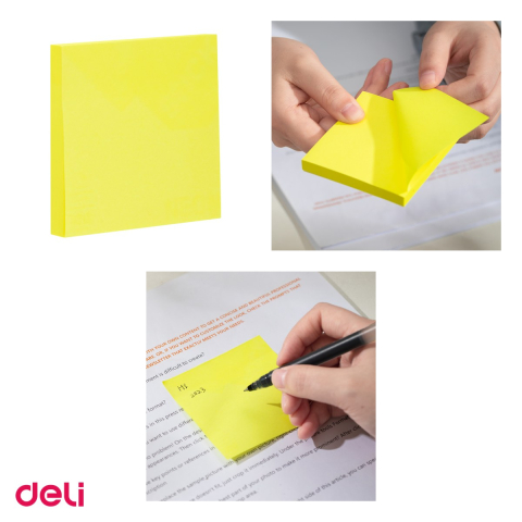 Set 12 notesuri Deli, adeziv 100 file neon, 76x76 mm [3]
