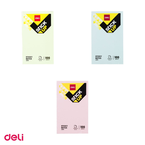 Set 12 notesuri Deli, adeziv diverse. culori pastel, 76x126 mm [3]