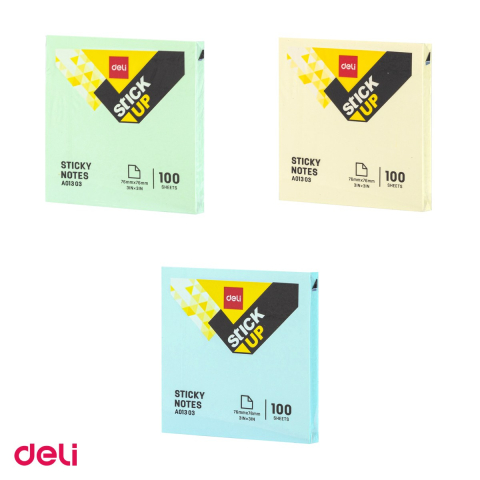 Set 12 notesuri Deli, adeziv diverse culori pastel, 76x76 mm [3]