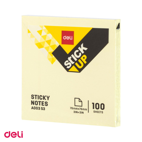 Set 12 notesuri Deli, adeziv galben 100 file, 76x76 mm [3]