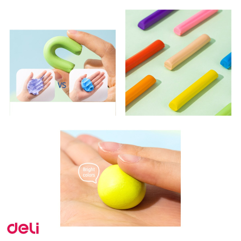 Set 12 pachete x 8 plastiline Deli, 8 culori, 1200 g [3]