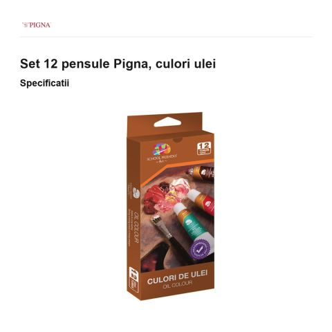 Set 12 culori de ulei Pigna, 12 ml [2]