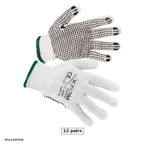 Manusi de protectie - Set 12 perechi manusi de protectie cu picouri K301, marimea 10, XL
