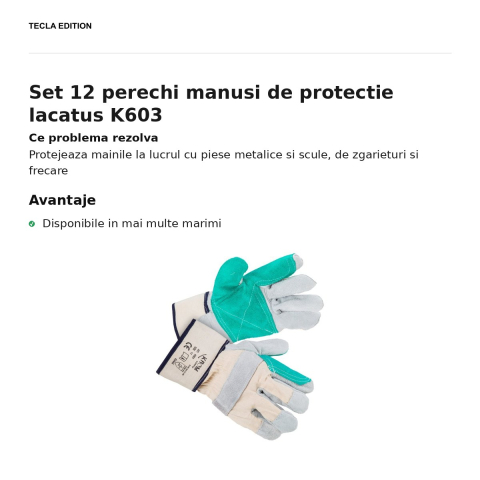 Set 12 perechi manusi de protectie lacatus K603 [1]