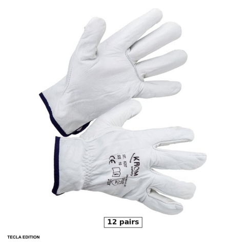 Manusi de protectie - Set 12 perechi manusi de protectie lacatus piele vitel integral K207, marimea 11, XXL