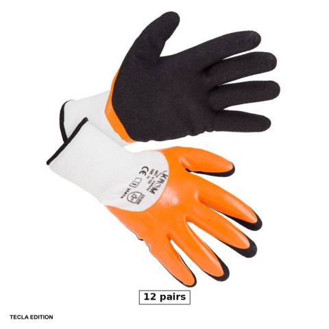 Manusi de protectie - Set 12 perechi manusi de protectie latex dublu K109, marimea 10, XL