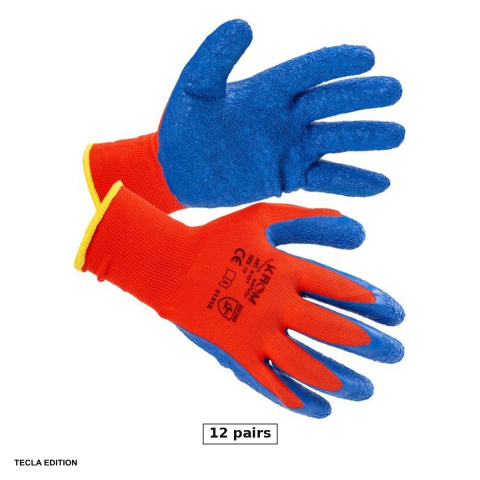 Manusi de protectie - Set 12 perechi manusi de protectie latex rosu/albastru K107, marimea 10, XL